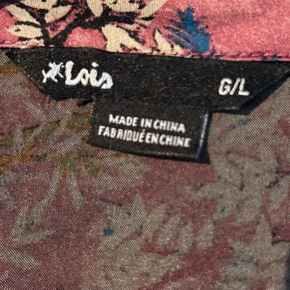 LOIS CLARABELLE OLD ROSE COMBO PRINTED SHIRT - Picture 8 of 10